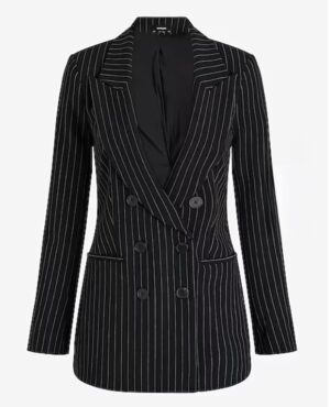 Express Double Breasted Pinstripe Blazer